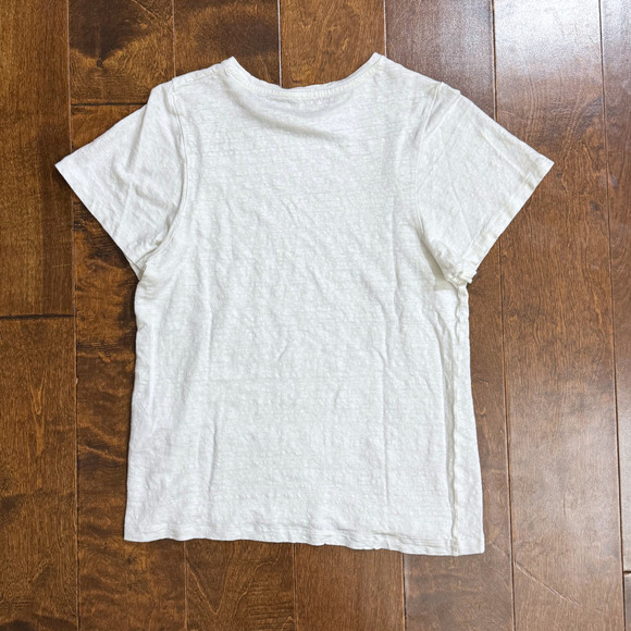 Toteme Curved Seam Linen Tee White Women's size XS Minimalist Old Money Preppy - Picture 8 of 8